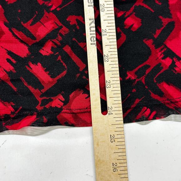 212 Collection Tiered Blouse Plus 1X Red Black Short Sleeve Y2K Vamp Whimsigoth - Picture 5 of 8